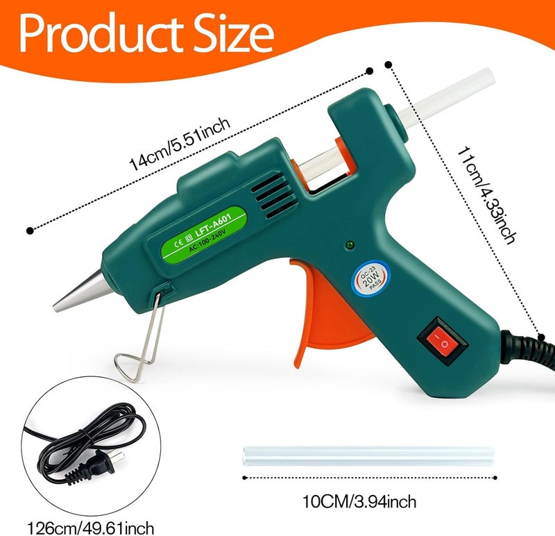 SUJADE Hot Glue Gun with 30 Glue Sticks, Fast Preheating Hot Melt Gun, Mini Glue Gun Kit for Kids DIY School Craft Projects and Quick Home Repairs, 20W Green - Image 4